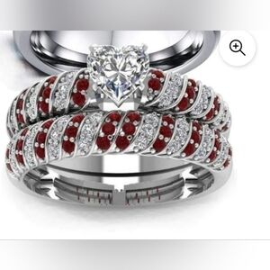 Bridal Set Women 10k White Gold Filled Garner CZ Size 12